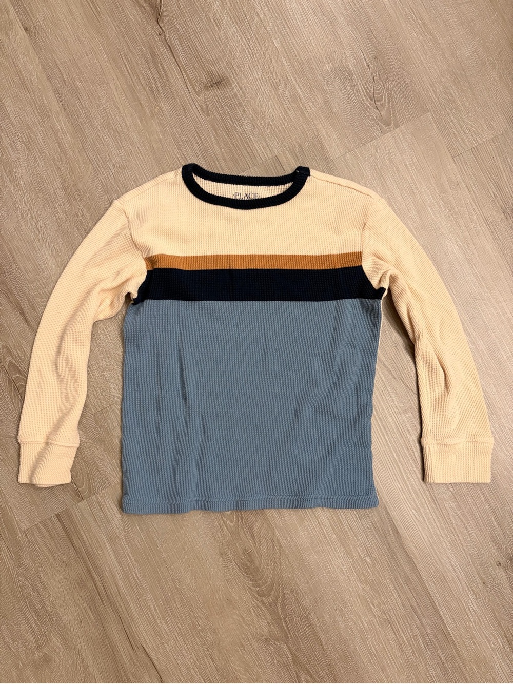 The Children’s Place Boys 5/6 Retro Colorblock Waffle Knit Thermal Shirt